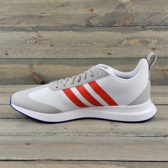 adidas RUN60S Men's Running Shoes White/Grey/Red - Picture 6 of 8
